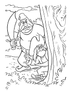 A coloring page of peter pan